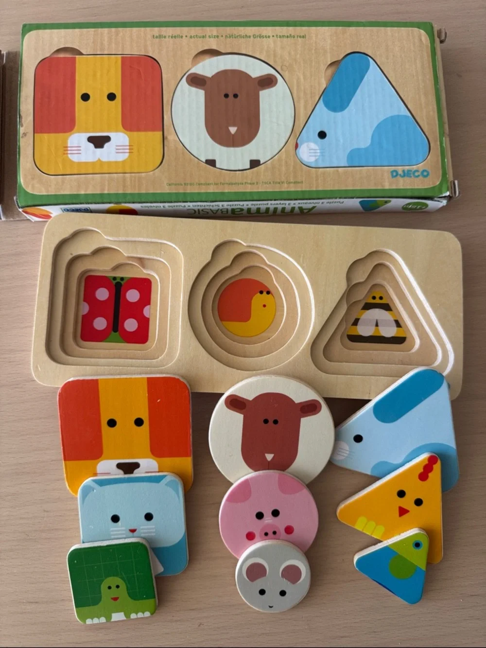 Kids Wooden Animal Shape Sorting Toy - Multicolor